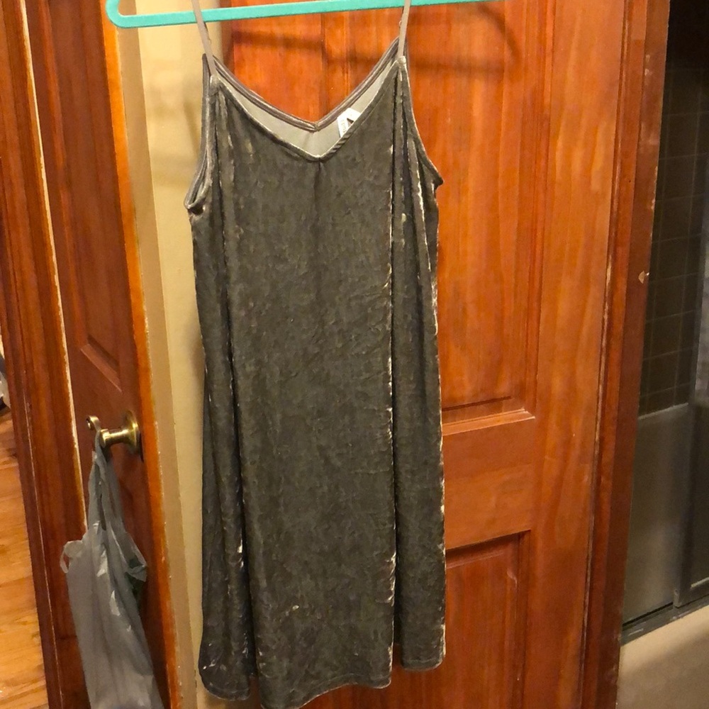 Silver velvet dress